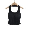 Imitation mink fur pleated neck hanging small camisole vest