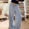 Contrast striped knitted casual pants
