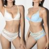Sexy Women's Underwear Front Closure Backless Small Chest Gathering Bra Anti-Sagging Plus Size Lace Bra Set