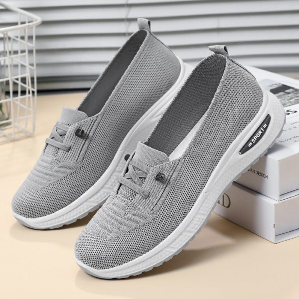 Summer flat bottomed shallow mouth walking shoes fly woven breathable lazy shoes one foot sole shoes