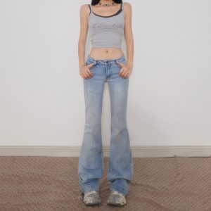 Women's Low Waist Slimming Fitted Trumpet Pants Casual Trousers