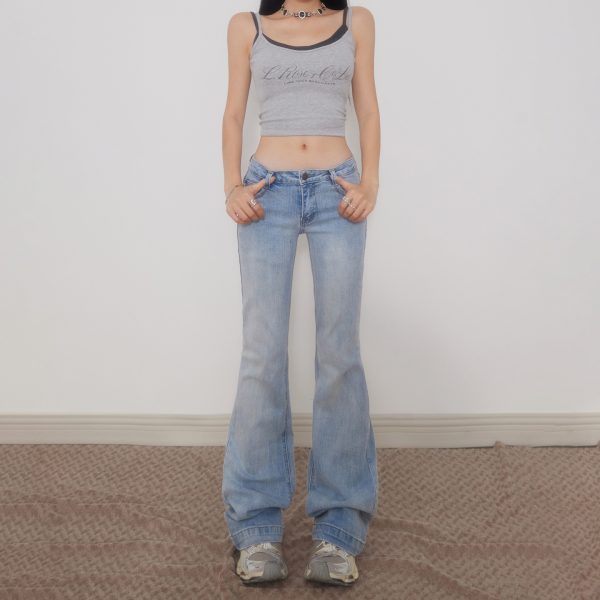 Women's Low Waist Slimming Fitted Trumpet Pants Casual Trousers