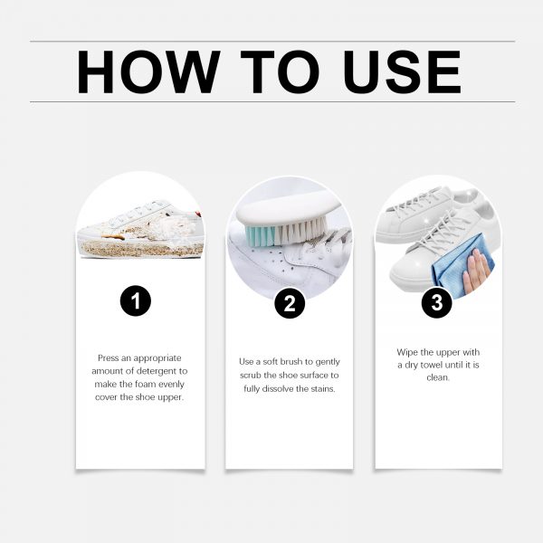 Jue-Fish White Shoe Foam Cleaner Cleans And Removes Stains And Brightens Multi-Functional Shoe Polish Foam Cleaner