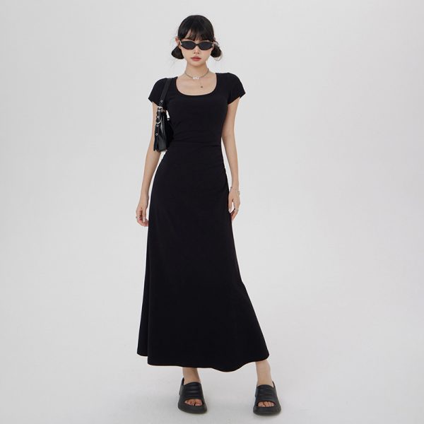 Women's Dress Slimming Elegant Long Dress Waist-Cinching Pure Desire