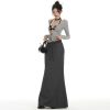 Women's Skirt Gray Casual Pencil Skirt | Straight Tube Long Skirt Mermaid Skirt