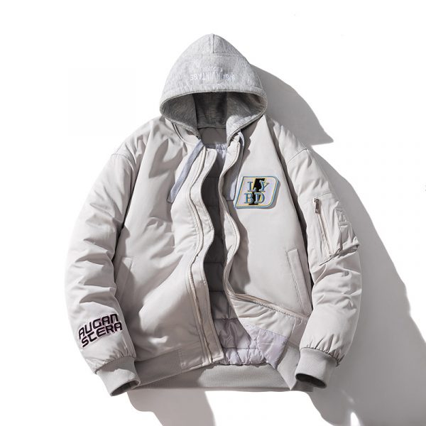 Autumn and Winter American Casual Embroidered Cotton Jacket for Men and Women, Loose Thick Baseball Padded Coat Trendy Outerwear