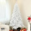HOMCOM 9ft Tall Artificial Christmas Tree, Unlit Xmas Tree With 2132 Branch Tips, Auto Open, Steel Base, Holiday  For Home Office, White