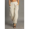 Umgee Drawstring Jogger Pants with Front Seam Detail