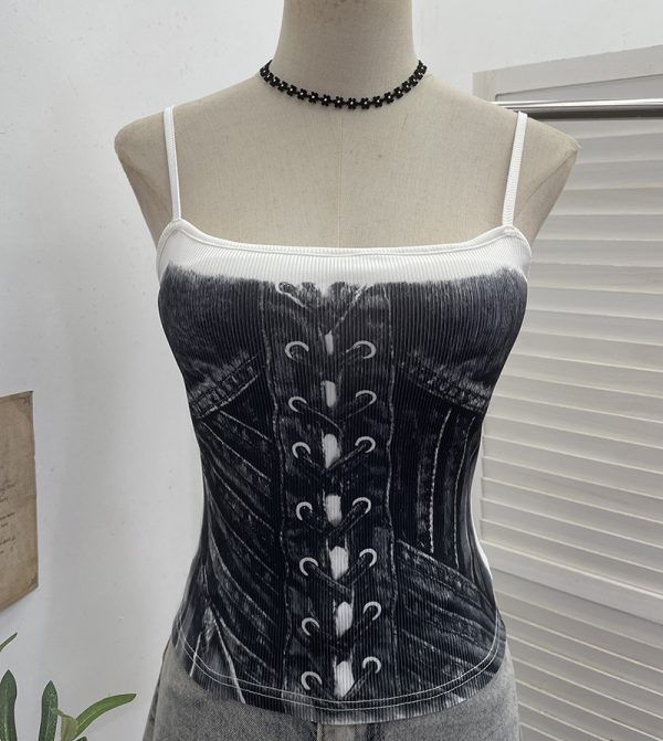 Cowboy print camisole sleeveless top