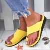 Women Slippers Flat Sole Casual Soft Big Toe Foot Sandal