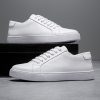 Extra Large Size Faded Retro Skate Shoes Casual White Shoes British Style Men's Shoes