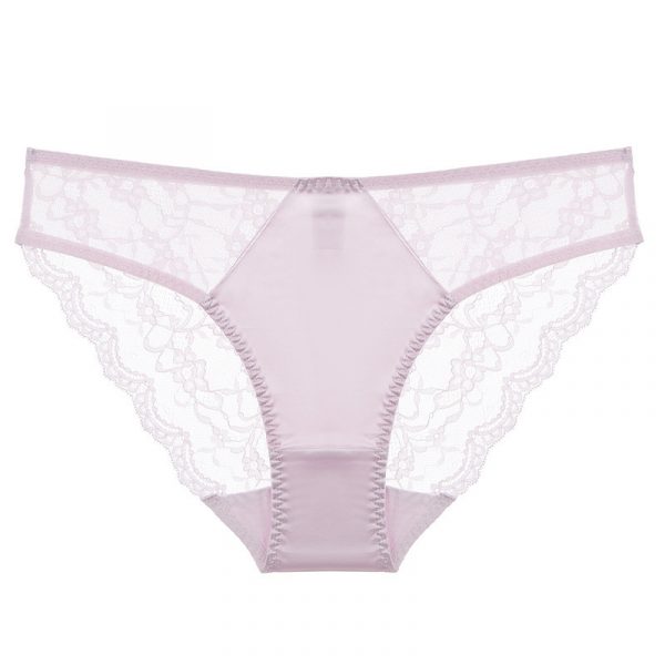 Sexy Women's Underwear Ultra-thin Breathable Lace Plus Size Panties with Cotton Crotch Tummy Control Low Waist Triangle Briefs