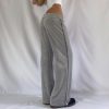Straight leg wide leg long athletic sweatpants for women