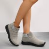 Cross-border Plus Size Pleated Side Zip Short Boots for Women Thick Sole Round Toe Suede Export Martin Boots