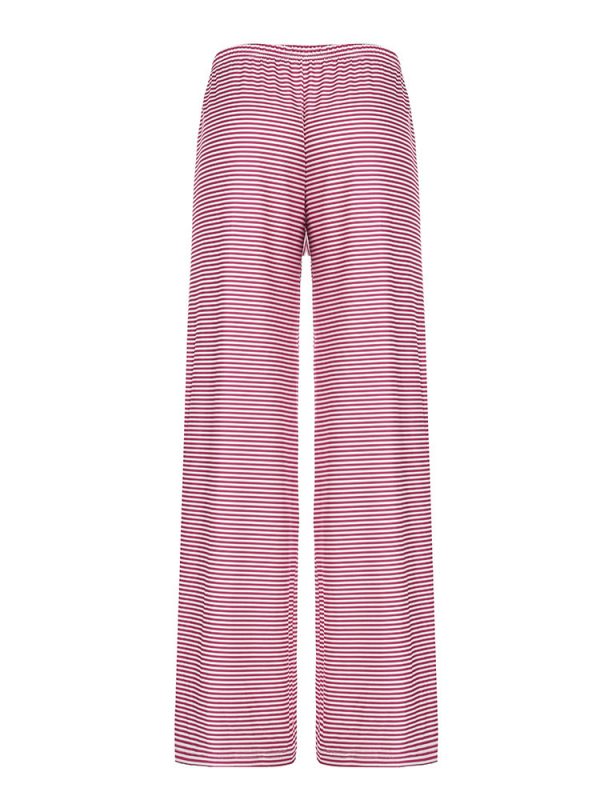 Contrast striped knitted casual pants