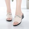 Women's Sandals High Heel Waterproof Platform Thick Sole Casual Shoes Plus Size 43
