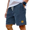 Vintage Embroidered Corduroy Fashion Lace-up Casual Shorts