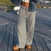 Contrast striped knitted casual pants