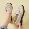 Thick Sole Loafer Women's Casual Breathable Small Leather Shoes Fashionable Mom Shoes Casual Wide Size Single Shoes
