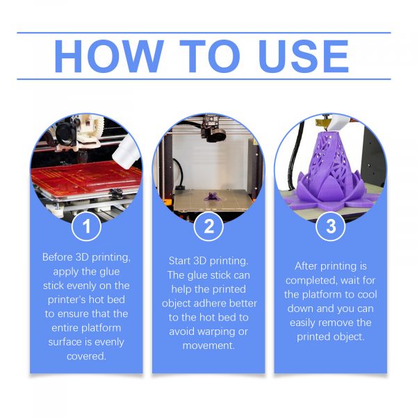 Jakehoe Printer Glue Stick Multi-Functional 3d Printing Glue Stick Is Easy To Clean And Suitable For A Variety Of Hot Bed Materials