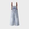 Women's Denim Overalls Summer Strap Design Loose  Age-Reducing Wide-Leg Pants