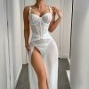 Sexy Underwear Pure Desire Transparent Mesh Slit Nightgown Wholesale Lingerie for Women