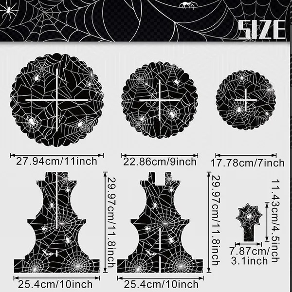 3 Tier Halloween Cupcake Stand Black Spider Web Cardboard Cupcake Stand Spider Bat Cupcake Toppers Halloween Cupcake Holder Tower For Halloween Birthday Party Supplies