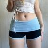Sporty style contrasting color spicy girl low waist shorts