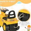 3-in-1 Ride On Excavator Digger Scooter & Pulling Cart, Construction Pretend Play Toy For Kids