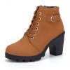 Fashoin Leopard Print Ankle Square Heel Suede Lace-up Zip Boots Women Casual Versatile Shoes Autumn And Winter