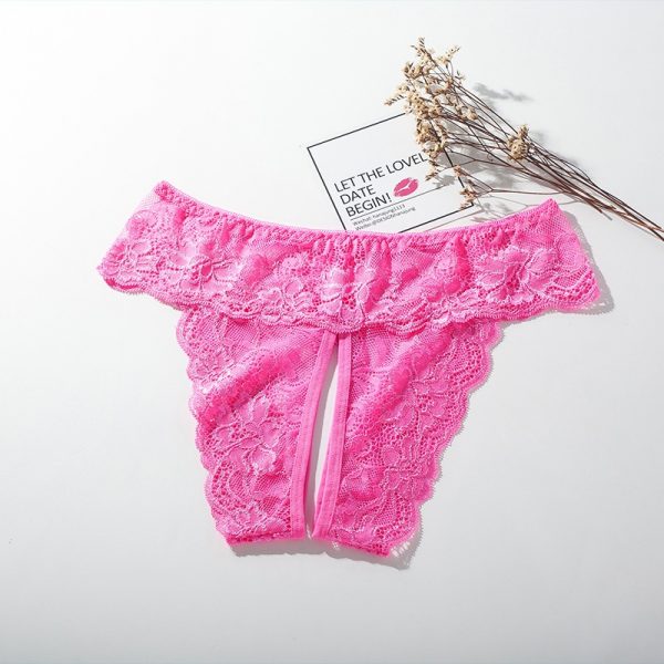 Women's sexy underwear with open crotch lace