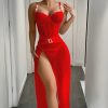 Sexy Underwear Pure Desire Transparent Mesh Slit Nightgown Wholesale Lingerie for Women