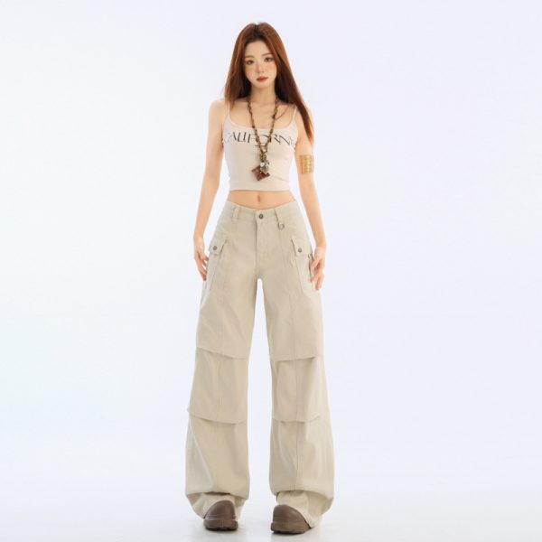 Women's Pants Design Casual Work Trousers Loose Narrow Version Slim Straight Leg Pants