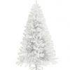 HOMCOM 9ft Tall Artificial Christmas Tree, Unlit Xmas Tree With 2132 Branch Tips, Auto Open, Steel Base, Holiday  For Home Office, White