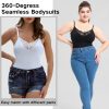 Plus Size Lace Thong Open Crotch Abdominal Support Bodysuit Strap Shapewear Underwear