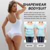 Plus Size Lace Thong Open Crotch Abdominal Support Bodysuit Strap Shapewear Underwear