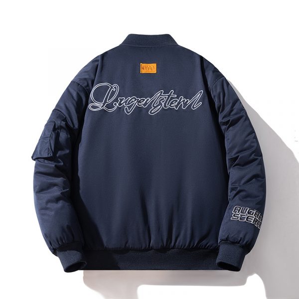 Autumn and Winter American Casual Embroidered Cotton Jacket for Men and Women, Loose Thick Baseball Padded Coat Trendy Outerwear