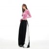 Women's Pants Black and White Casual Straight-Leg Trousers High-Waist Wide-Leg Pants