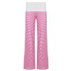 Striped contrasting loose straight leg wide leg pants