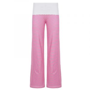 Striped contrasting loose straight leg wide leg pants