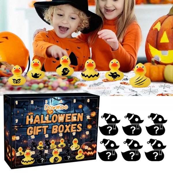 Halloween Duck Blind Box, Advent Countdown 24 Grid Surprise Decoration Rubber Duck Toy Gift Box