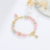 Crystal Female Recruit Peach Pollen Crystal Bracelet With Stars Wearing