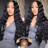 Glueless Wigs 70 Human Hair Pre Plucked Pre Cut 200 Density Transparent HD Lace Frontal Wigs  Loose Deep Wave Wigs