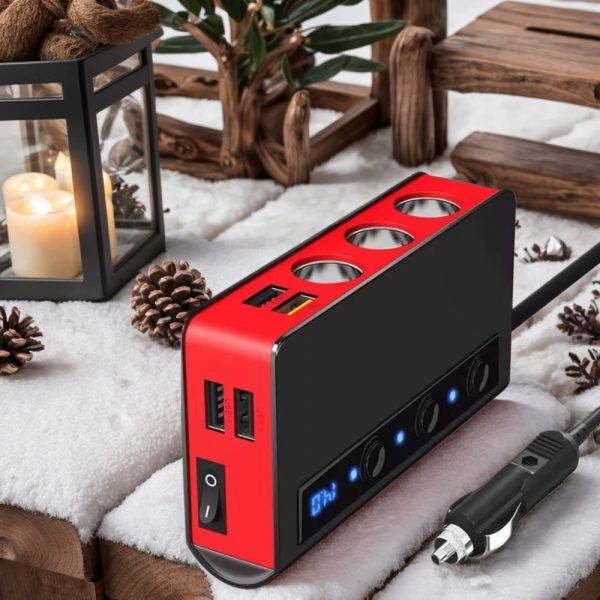The Three-port Car Cigarette Lighter Adapter Expands One Socket To Three. The Current Output Is Stable And The Compatibility Is Good