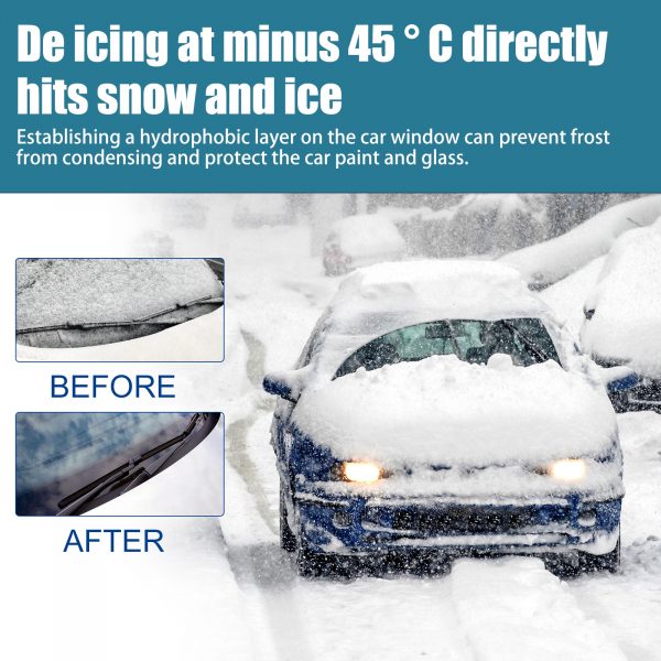 Snow Defrosting Agent, Car Windshield Windows Fast And Powerful Defrosting Defogging Deicing And Snow-melting Cleaning Agent