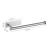 Stainless Steel Tissue Rack (Long Square Bottom Silver), Nail-Free And Perforation-Free Bathroom Toilet Paper Rack, Wall-Mounted Tissue Storage, Roll Paper Rack