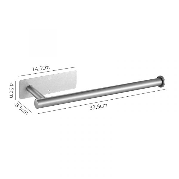 Stainless Steel Tissue Rack (Long Square Bottom Silver), Nail-Free And Perforation-Free Bathroom Toilet Paper Rack, Wall-Mounted Tissue Storage, Roll Paper Rack