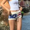Star contrasting striped woolen shorts