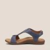 Flat bottomed arch massage Velcro one line casual beach sandals