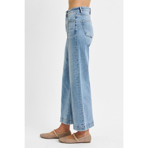 RISEN Full Size High Rise Crop Wide Leg Jeans Plus Size